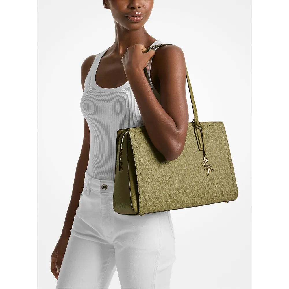 Michael Kors Bolso tote Bolso Laila con logotipo de la firma | Safari Green