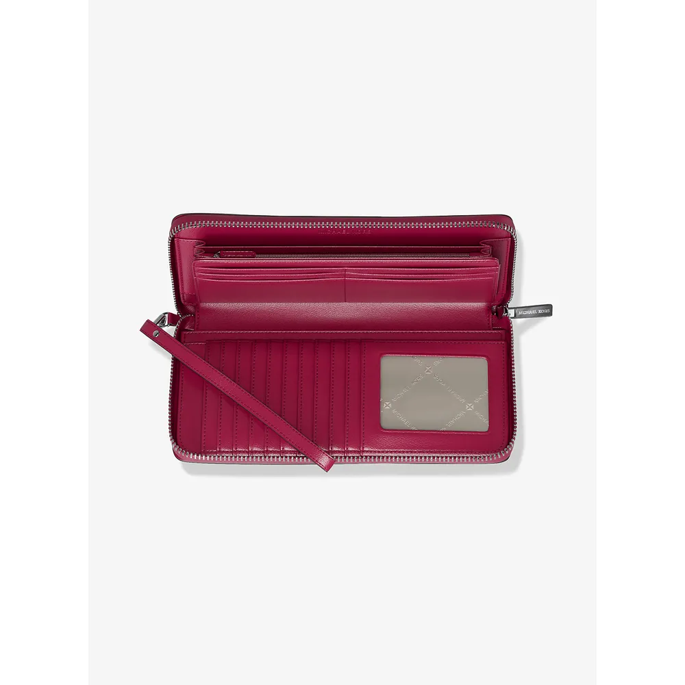 mk785370197_1_webp.webp Michael Kors Cartera continental de piel granulada | Dk Raspberry