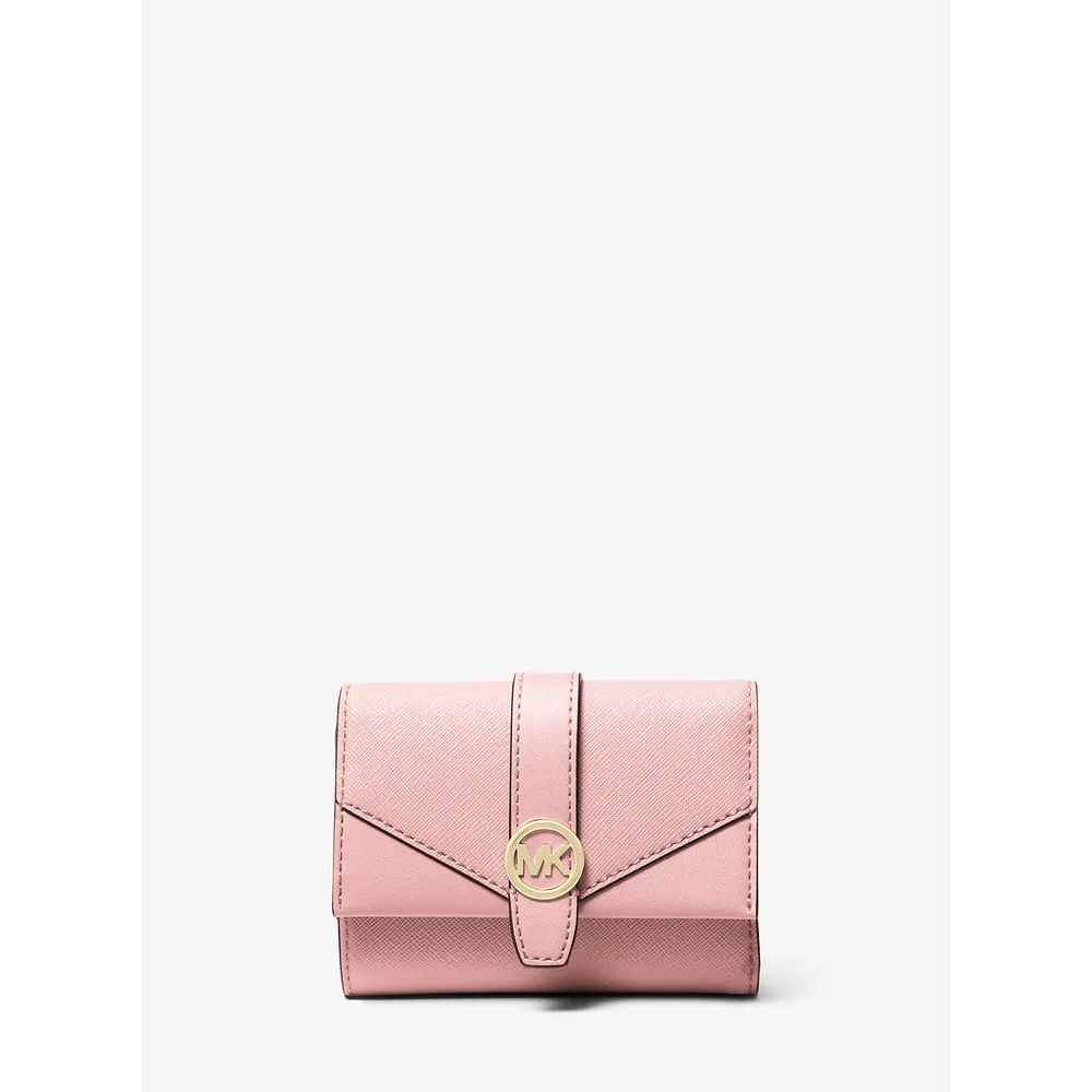 Michael Kors Cartera triple Greenwich de piel saffiano | Powder Blush