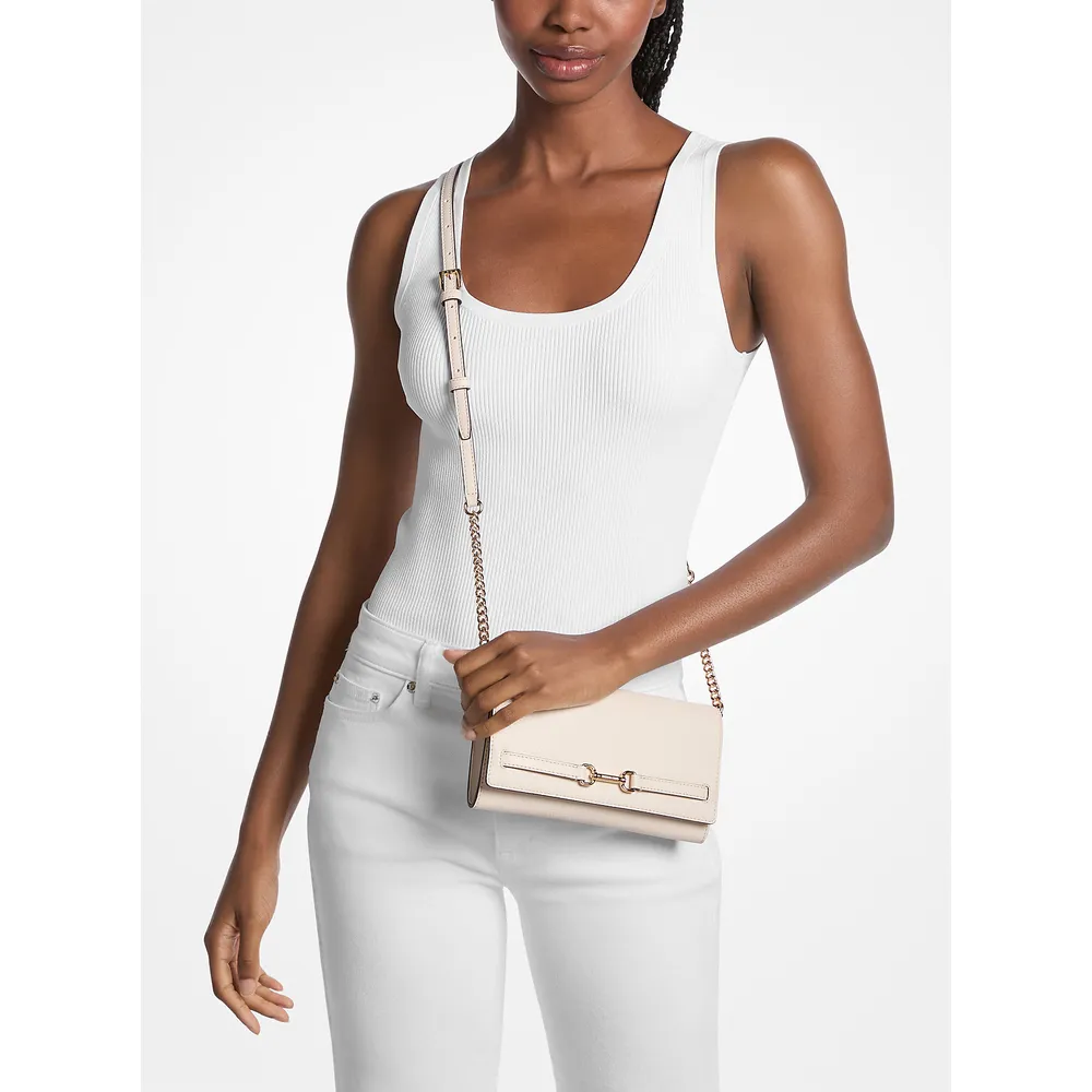Michael Kors Bolso bandolera piel granulada Carson | Lt Cream