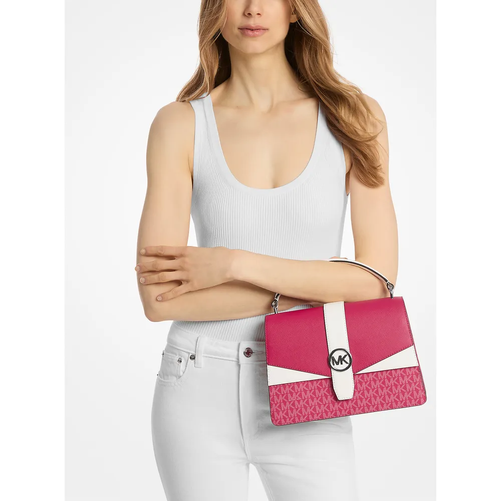 mk785370601_2_webp.webp Michael Kors Bolso satchel Greenwich | Dk Raspberry Multi