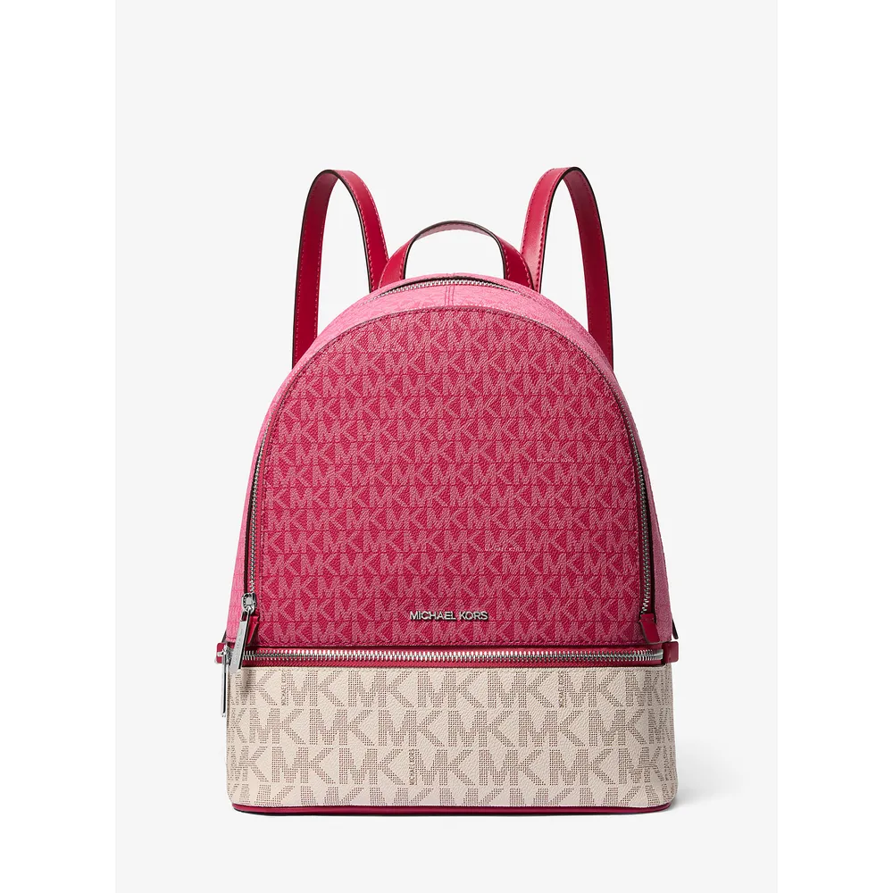 mk785370612_0_webp.webp Michael Kors' Mochila Rhea con logo de la firma | Dk Raspberry Multi
