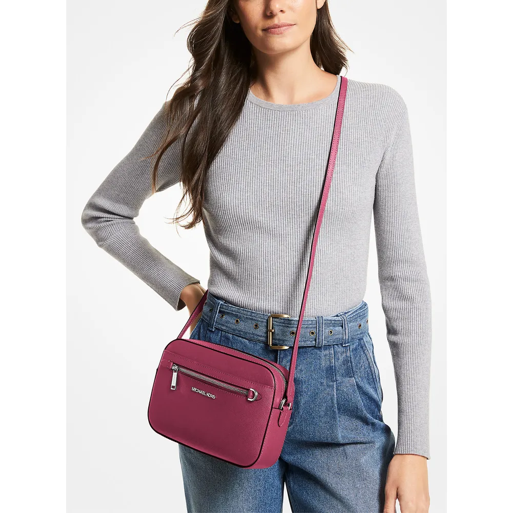Michael Kors Bolso bandolera Jet Set de piel saffiano | Dk Raspberry