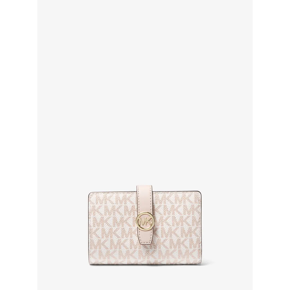 Michael Kors Cartera con cremallera Greenwich | Optic White/oro rosa