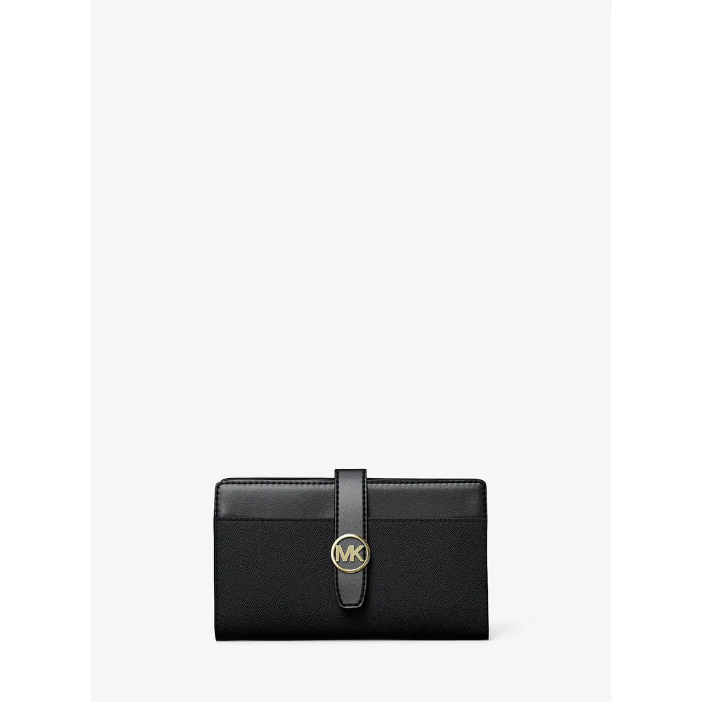 Michael Kors Cartera de piel saffiano Greenwich | Negro