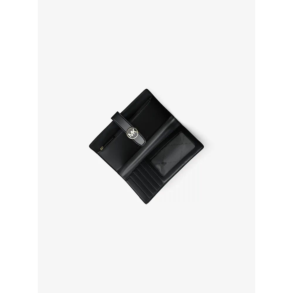 mk785370770_1_webp.webp Michael Kors Cartera de piel saffiano Greenwich | Negro