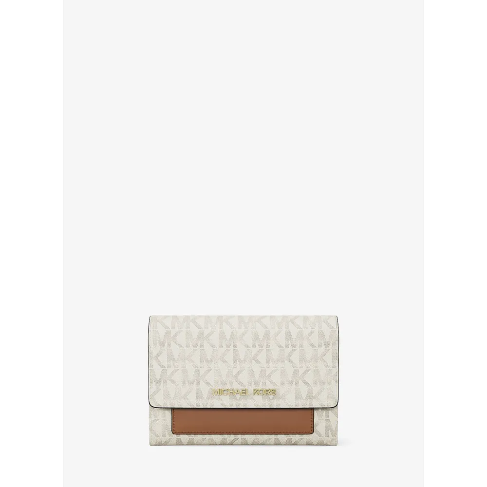 Michael Kors Cartera 2 en 1 con el logotipo de Jet Set Signature | Vainilla