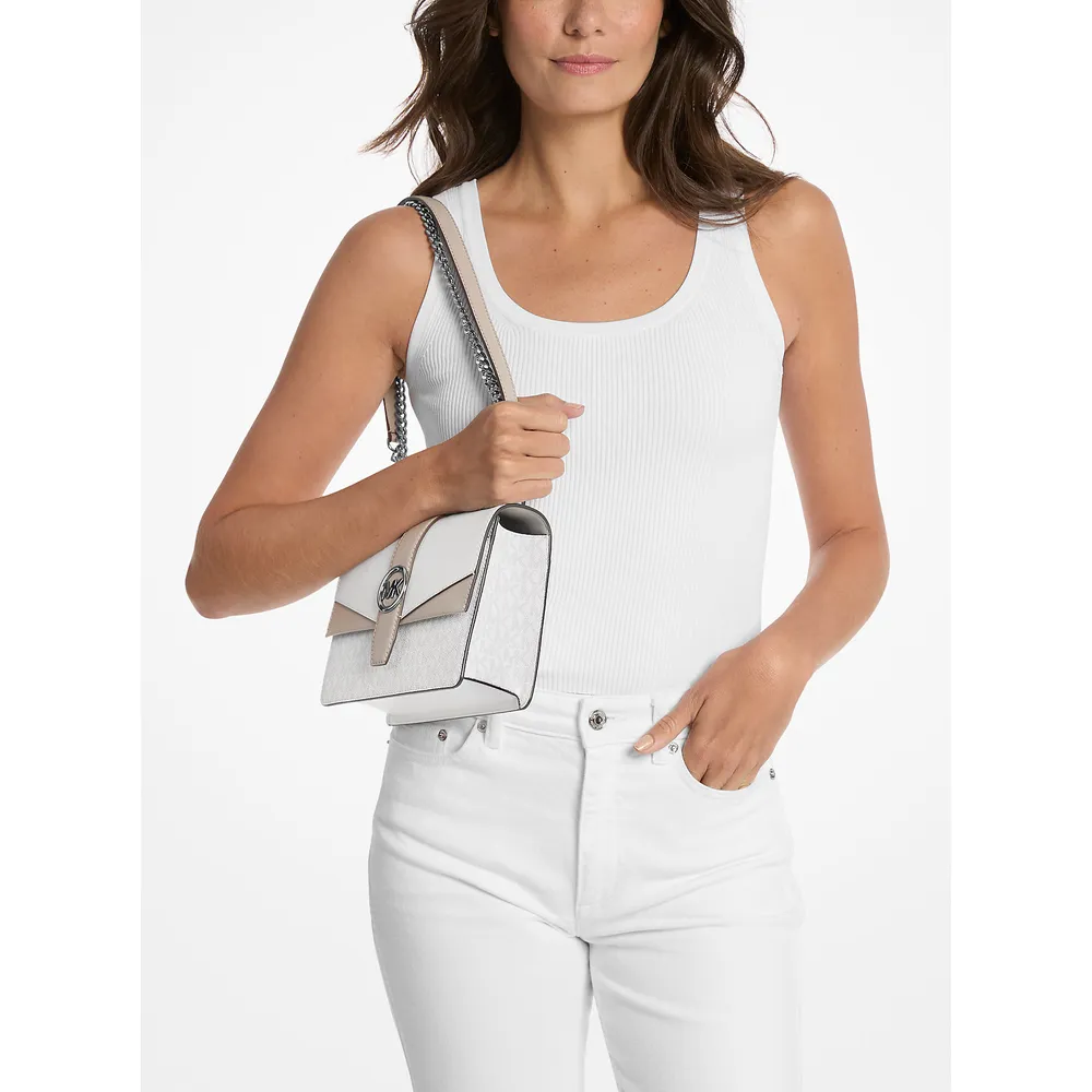 Michael Kors Bolso bandolera Greenwich con logo de la firma | Optic White