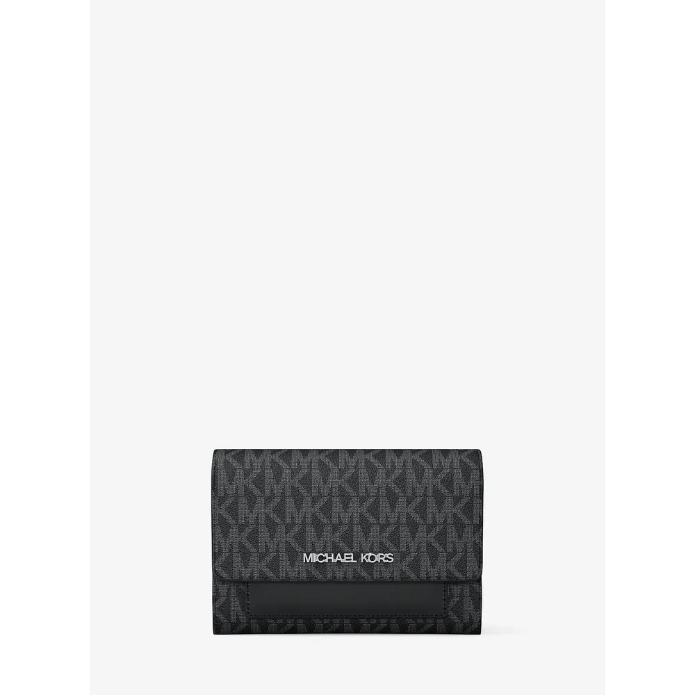 Michael Kors Cartera 2 en 1 con el logotipo de Jet Set Signature | Negro