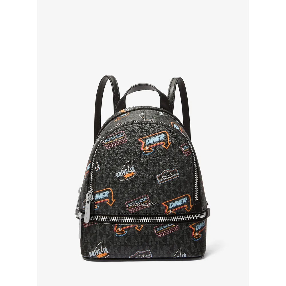 Michael Kors Mochila Rhea con logotipo de firma impreso | Negro