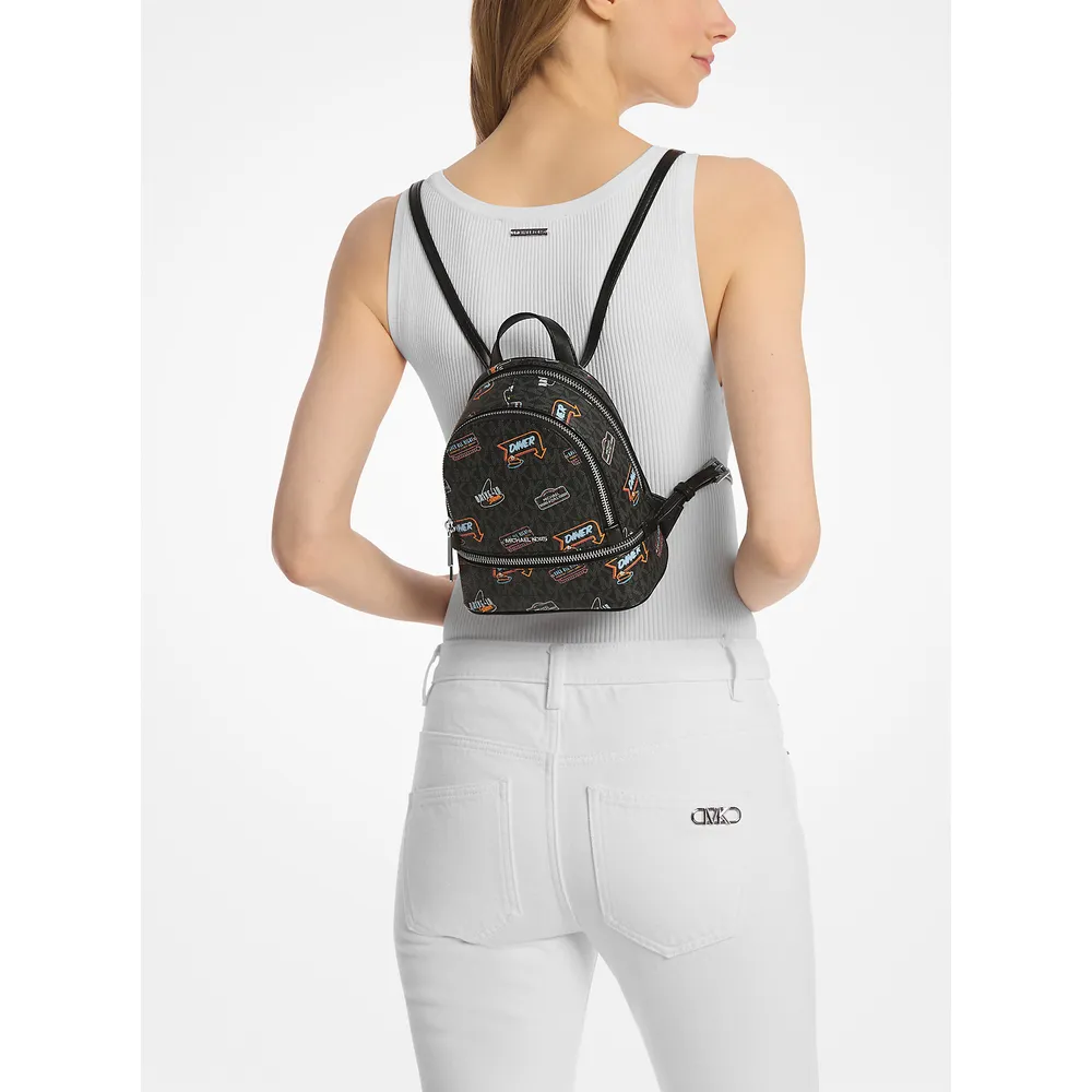 Michael Kors Mochila Rhea con logotipo de firma impreso | Negro