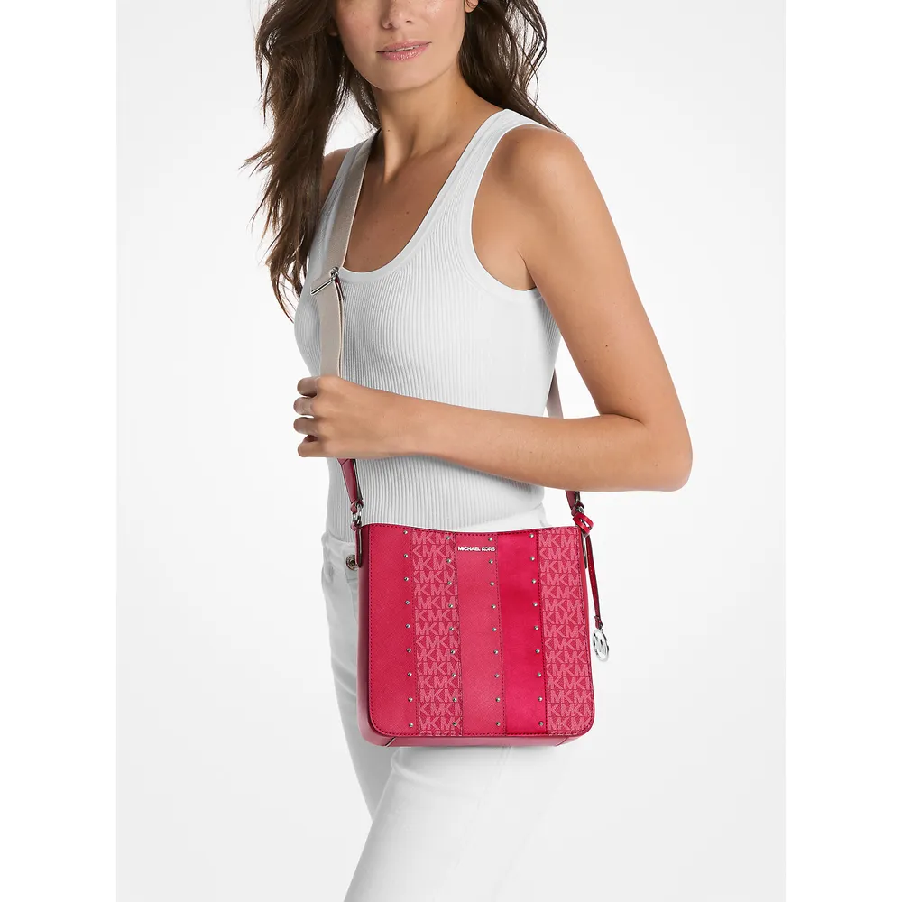 Michael Kors Bolso Jet Set con parches tachonados | Dk Raspberry Multi