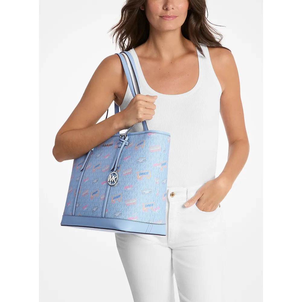 Michael Kors Bolso tote impreso de Jet Set | Cielo claro