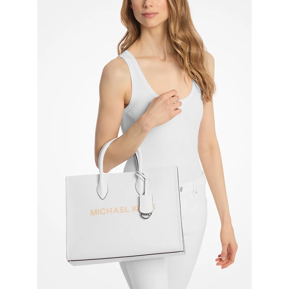 Michael Kors Bolso tote Bolso Mirella de piel granulada | Optic White