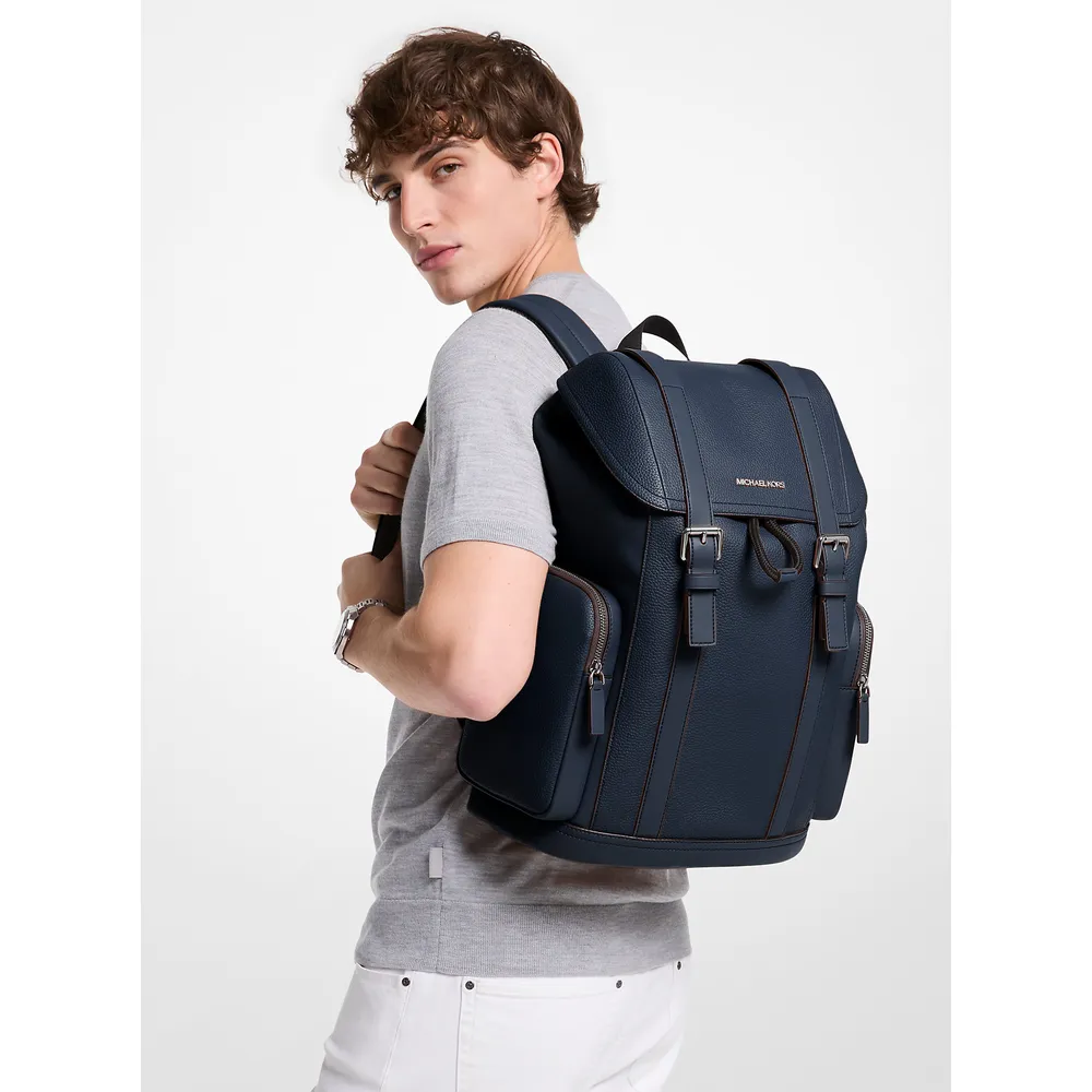 Michael Kors Mochila de cuero granulado Cooper | Navy