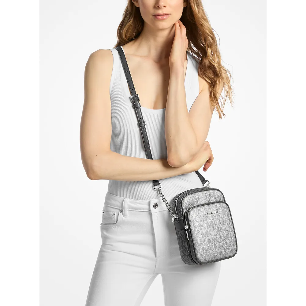Michael Kors Bolso Jet Set con logotipo metálico de la firma | Silver Multi
