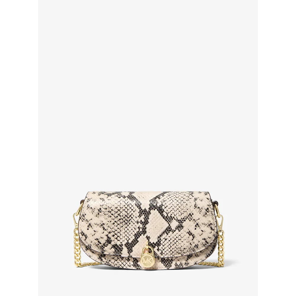 Michael Kors Bolso bandolera Mila con relieve de serpiente | Natural