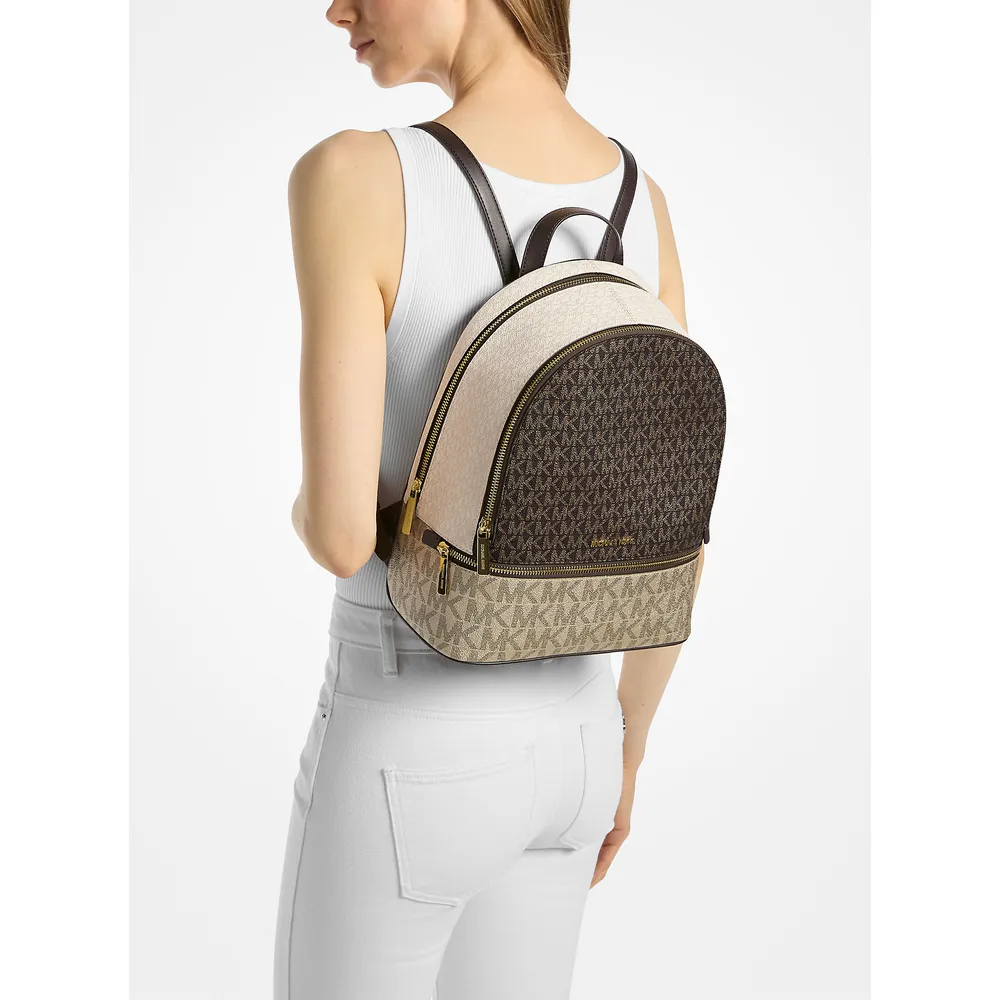 Michael Kors Mochila Rhea con logotipo metálico de la firma | Marrón
