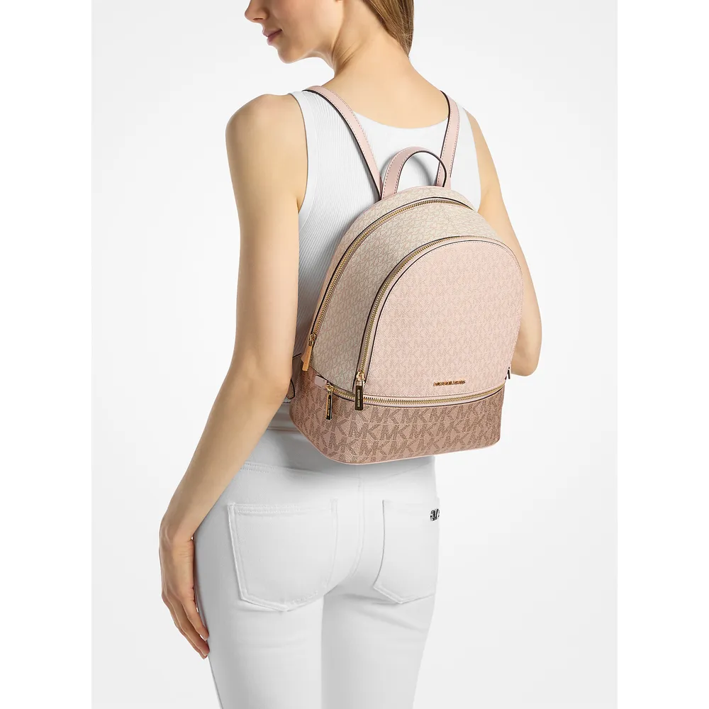 Michael Kors Mochila Rhea con logotipo metálico de la firma | Powder Blush