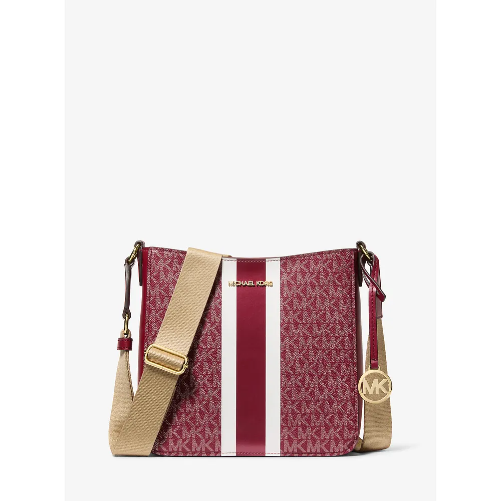 Michael Kors Bolso Jet Set Small Signature con rayas y logotipo | Cereza