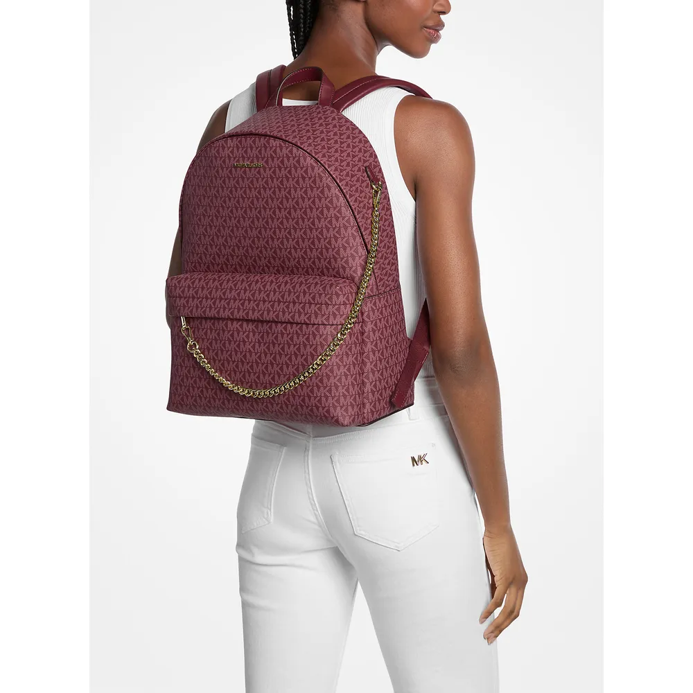 Michael Kors Mochila con logotipo de Slater Signature | Cereza