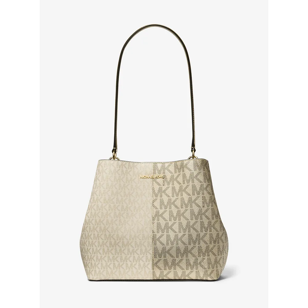 Michael Kors Bolso Pratt con logotipo de la firma metálicos | Oro pálido