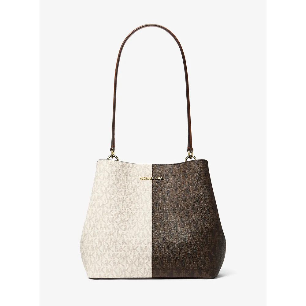 Michael Kors Bolso Pratt de dos tonos con logotipo de la firma | Marrón Multi