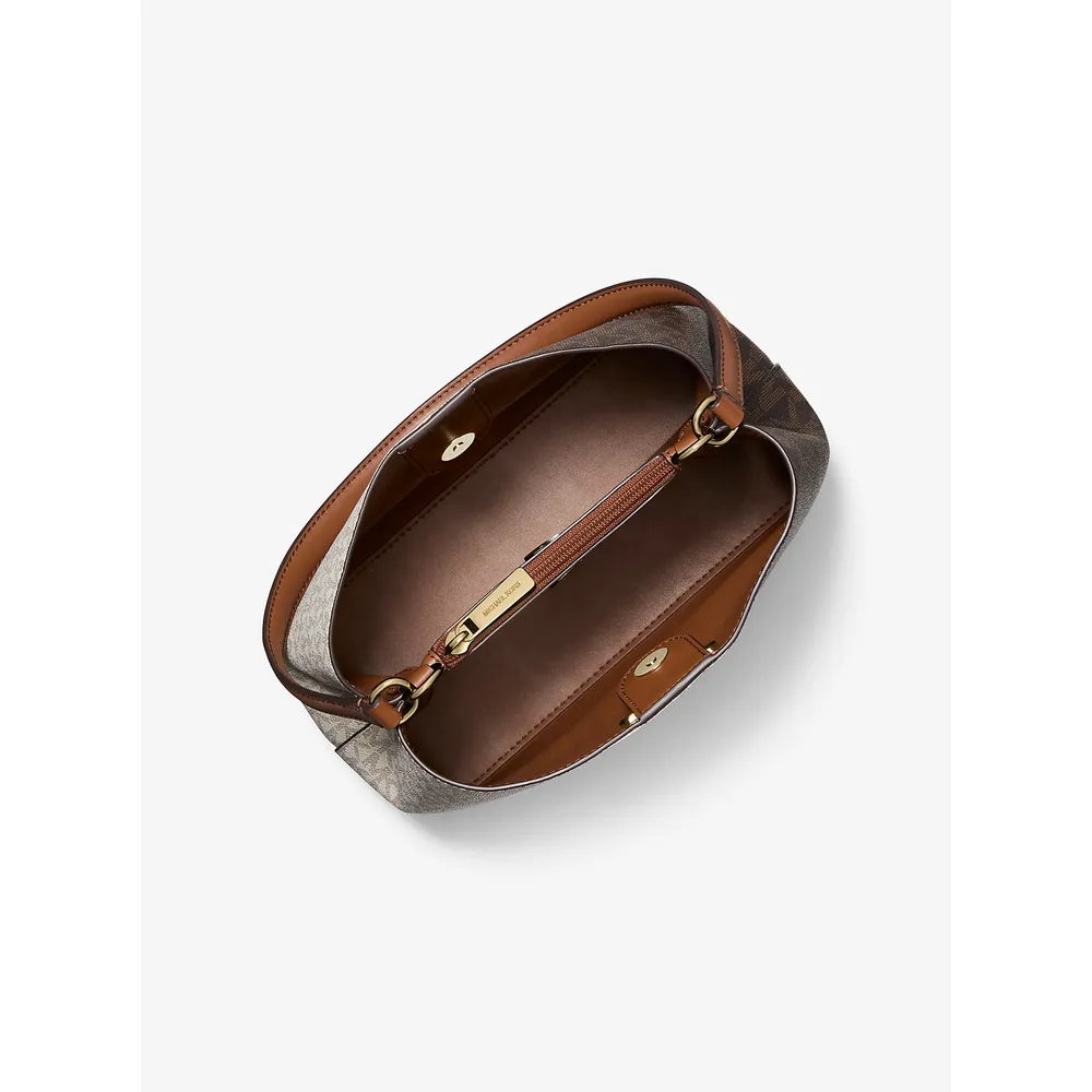 Michael Kors Bolso Pratt de dos tonos con logotipo de la firma | Marrón Multi