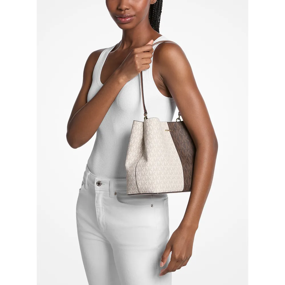 Michael Kors Bolso Pratt de dos tonos con logotipo de la firma | Marrón Multi