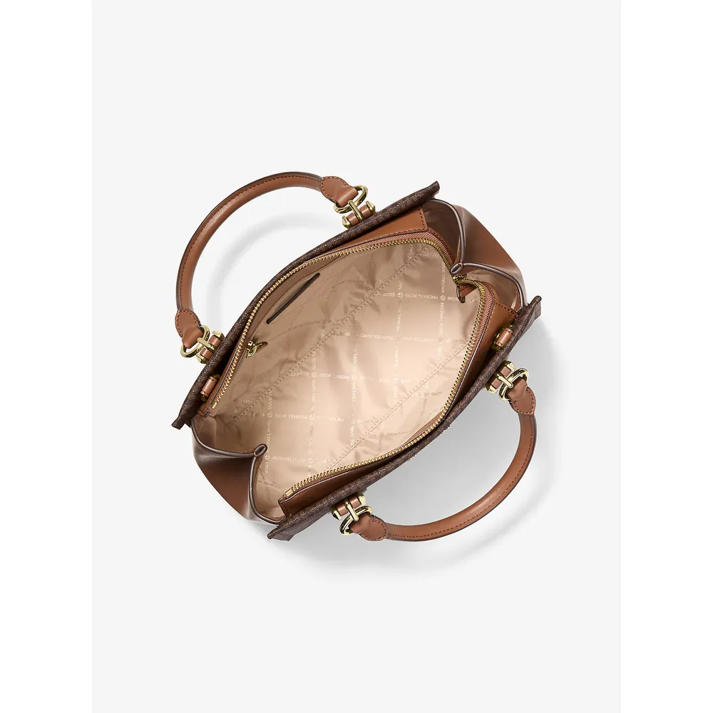 Michael Kors Bolso satchel con logotipo de la firma Marilyn | Marrón