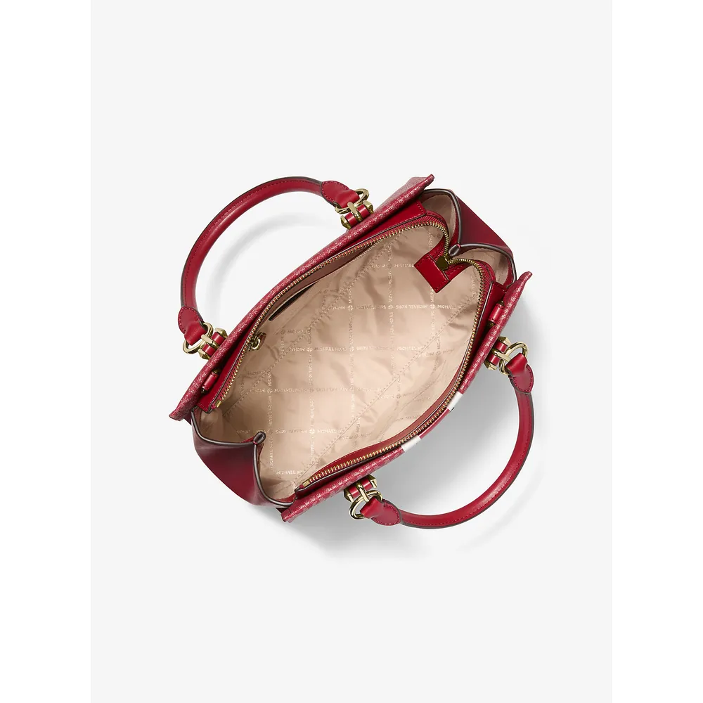 mk785380957_1_webp.webp Michael Kors Bolso satchel Bolso con rayas y logo de la firma Marilyn | Cereza