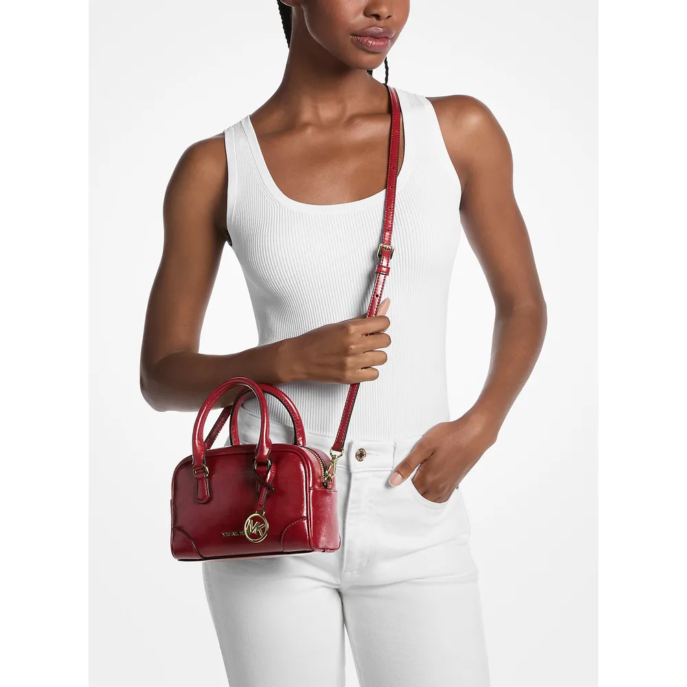 Michael Kors Bolso satchel convertible Thompson con efecto desgastado | Cereza