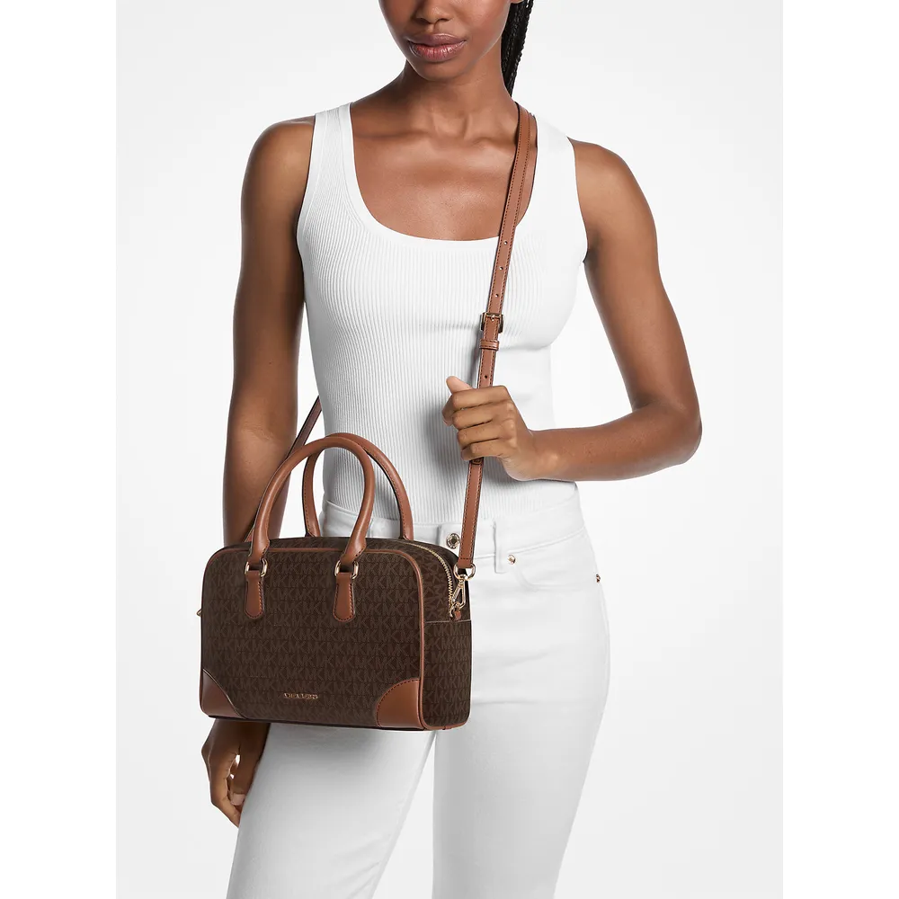 Michael Kors Bolso satchel Bolso con logotipo de la firma Thompson | Marrón