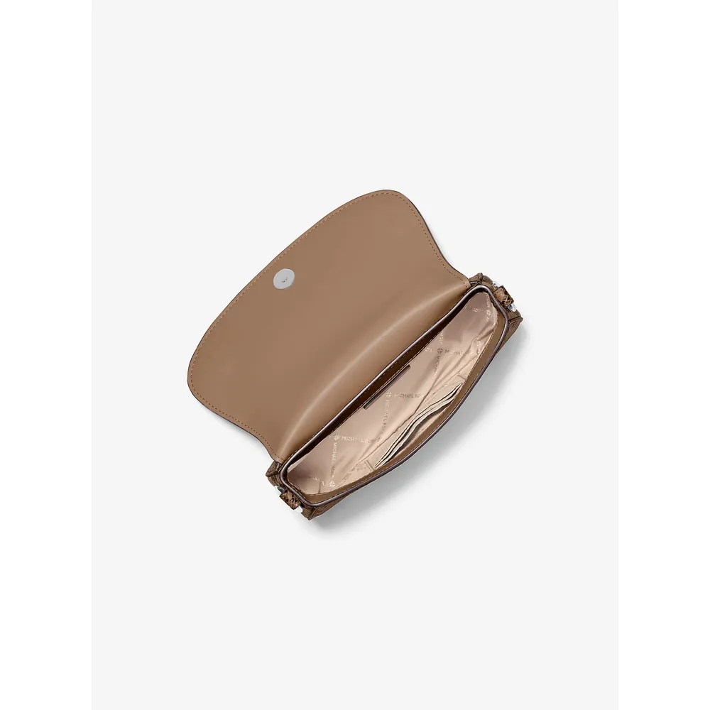 Michael Kors Bolso bandolera convertible Mila Snake en relieve | Driftwood