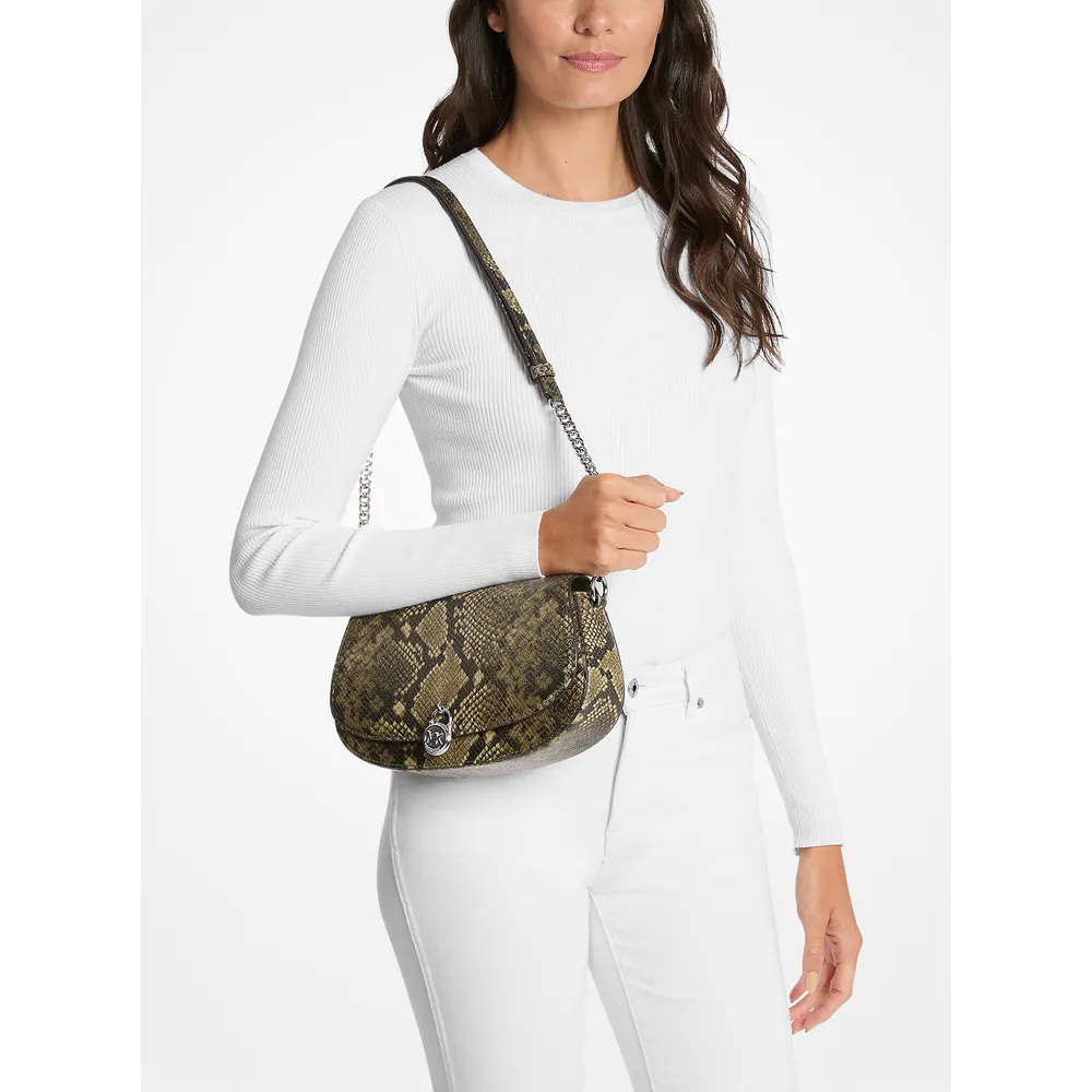 Michael Kors Bolso Mila con relieve de serpiente | Aceituna