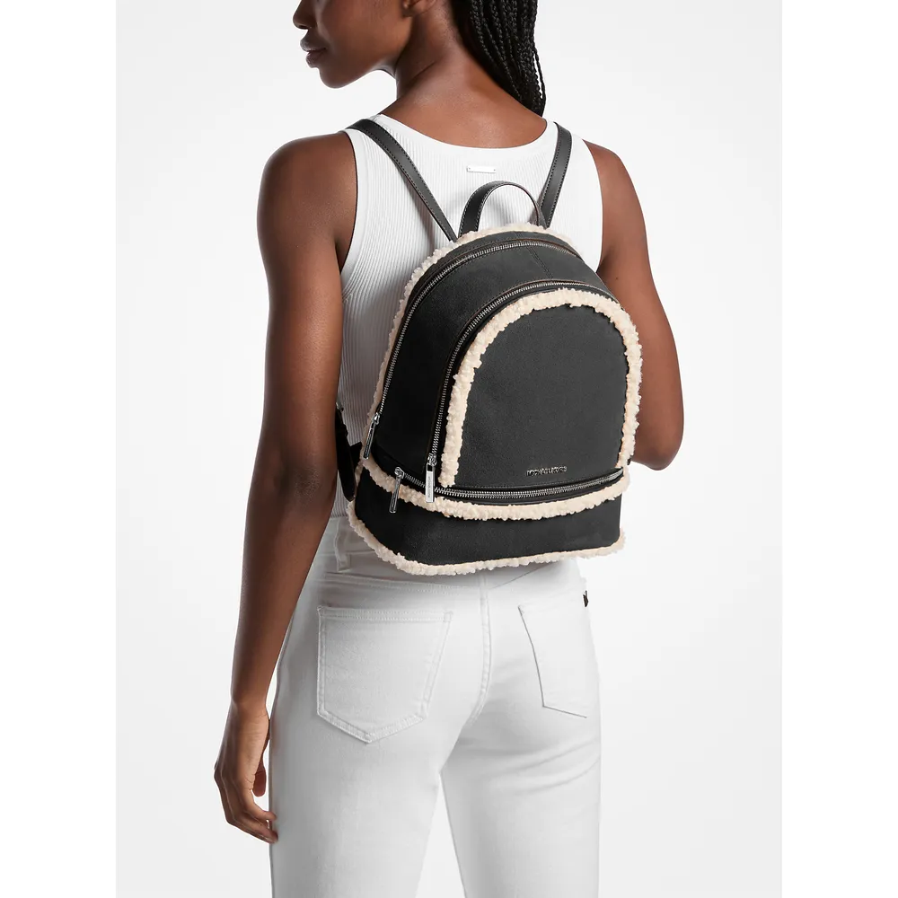 Michael Kors Mochila Rhea de ante y borrego sintético | Negro