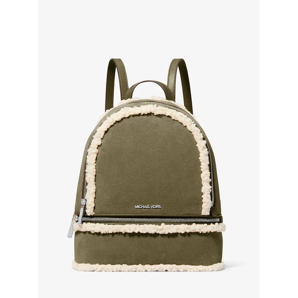 Michael Kors Mochila Rhea de ante y borrego sintético | Aceituna