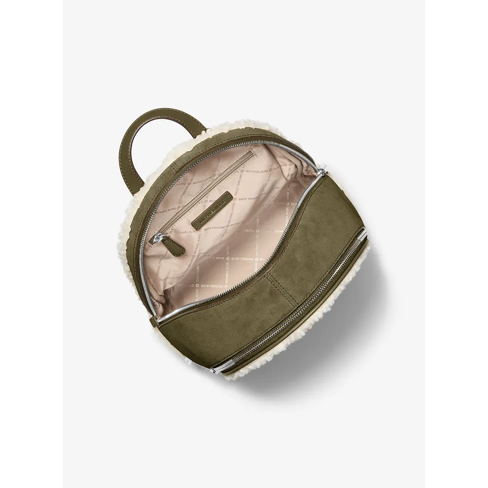 Michael Kors Mochila Rhea de ante y borrego sintético | Aceituna