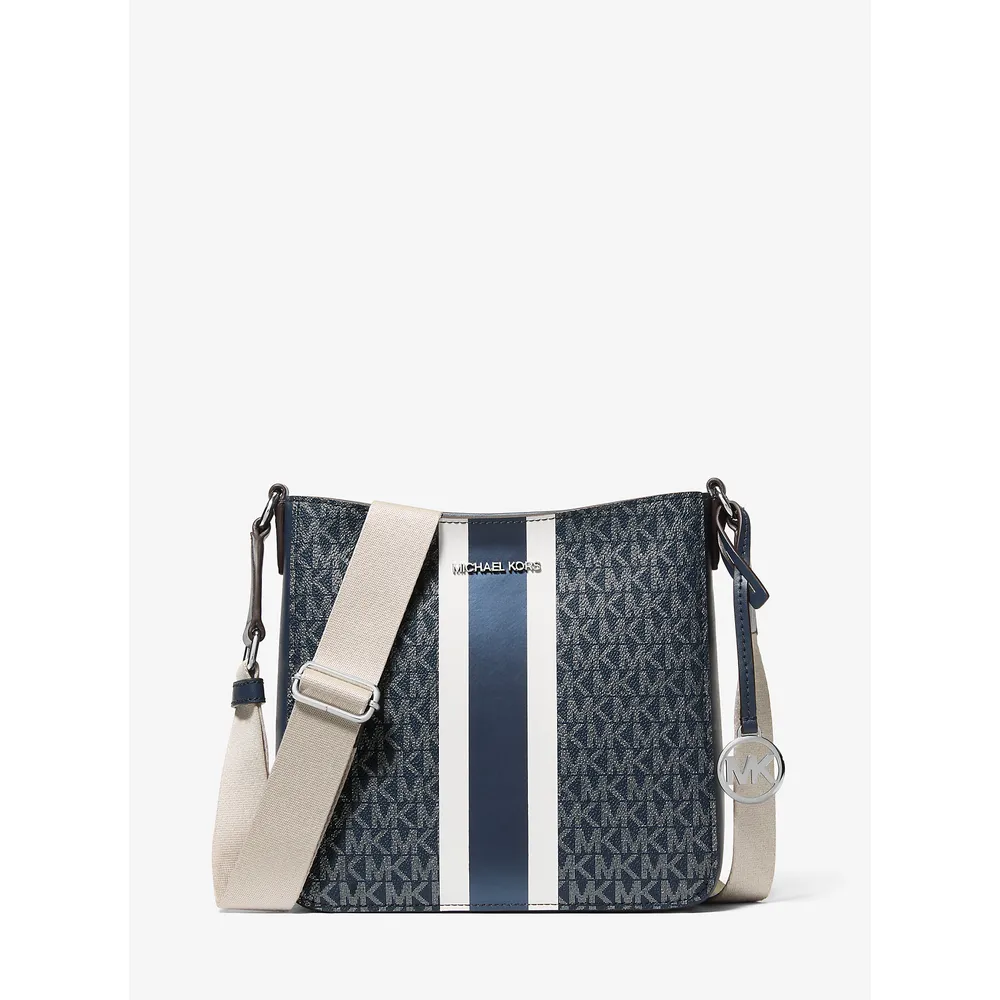 Michael Kors Bolso bandolera Jet Set Signature con rayas | Navy