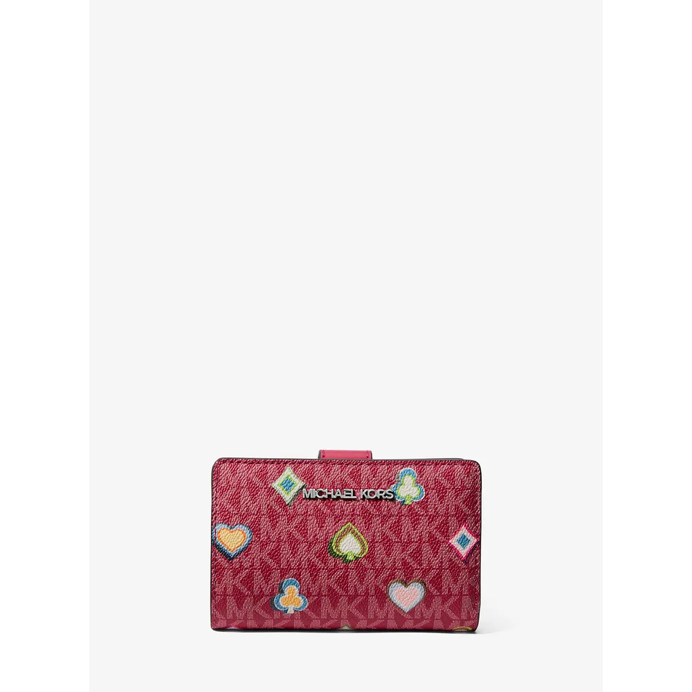Michael Kors Cartera Jet Set con el logotipo de la firma impreso | Dk Raspberry