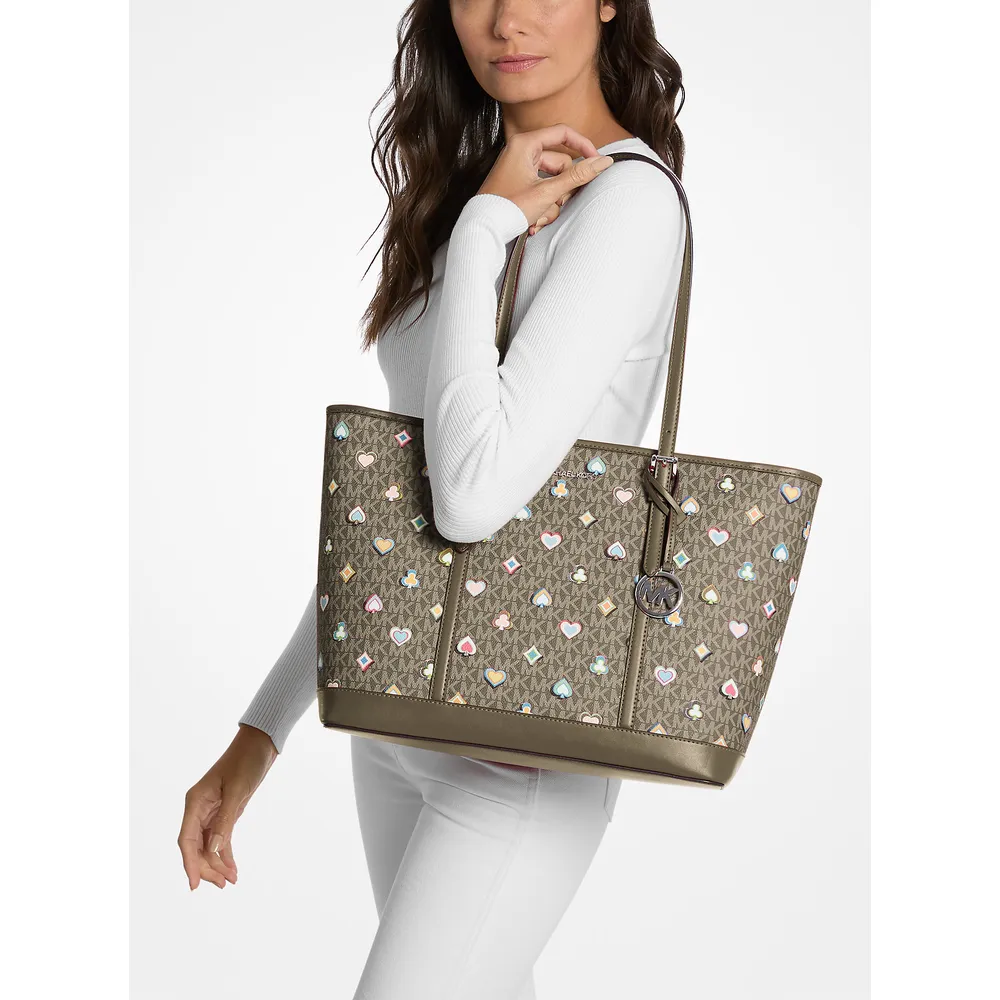 Michael Kors Bolso tote logotipo de la firma impreso de Jet Set | Aceituna