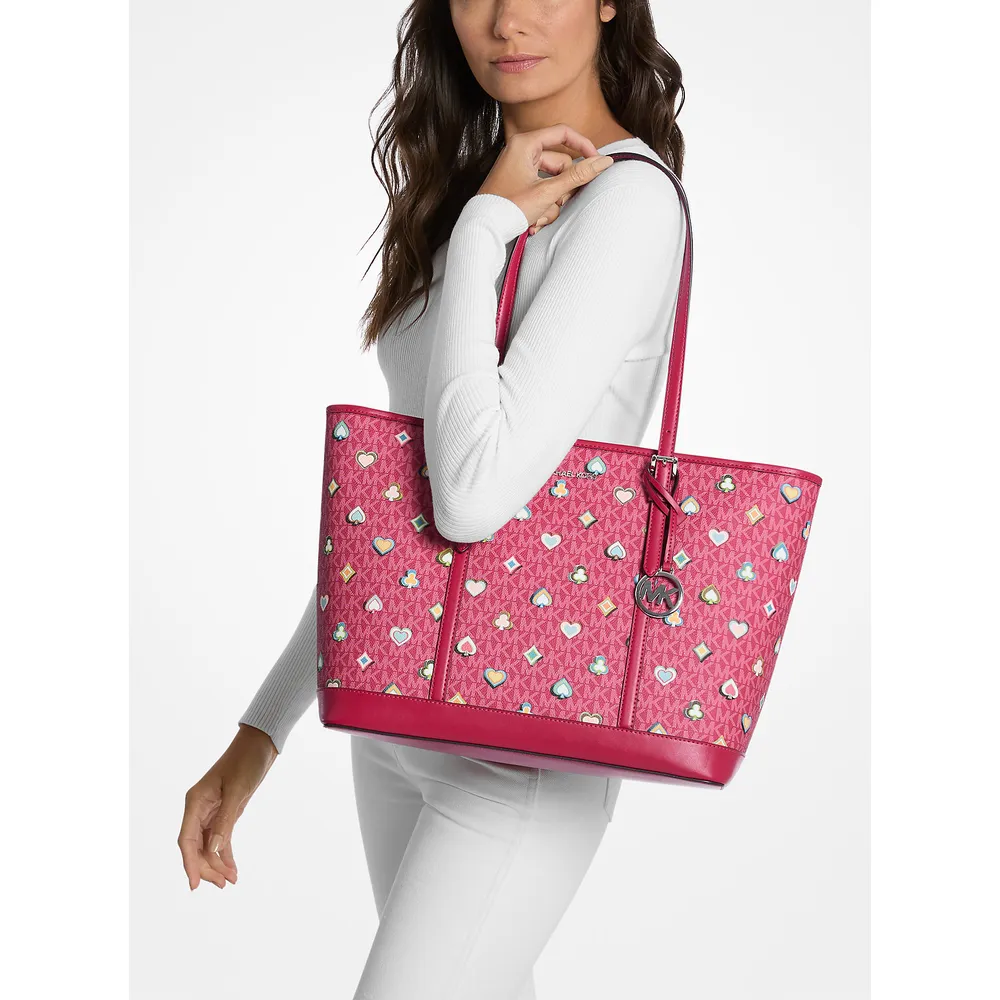 Michael Kors Bolso tote logotipo de la firma impreso de Jet Set | Dk Raspberry
