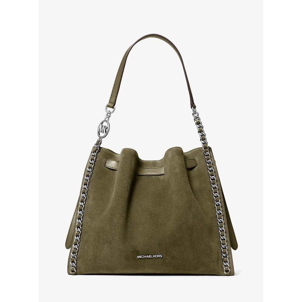 mk785381406_0_webp.webp Michael Kors Bolso de ante con cadena Mina | Aceituna