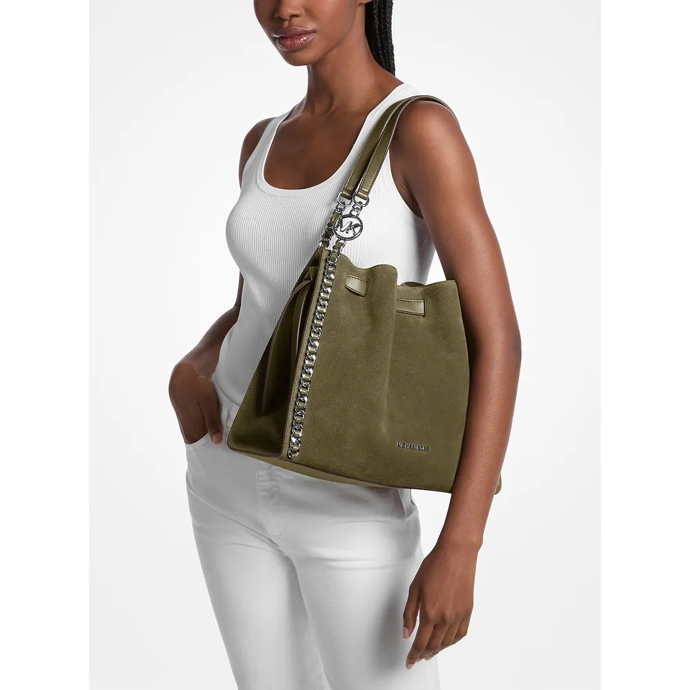 mk785381406_2_webp.webp Michael Kors Bolso de ante con cadena Mina | Aceituna