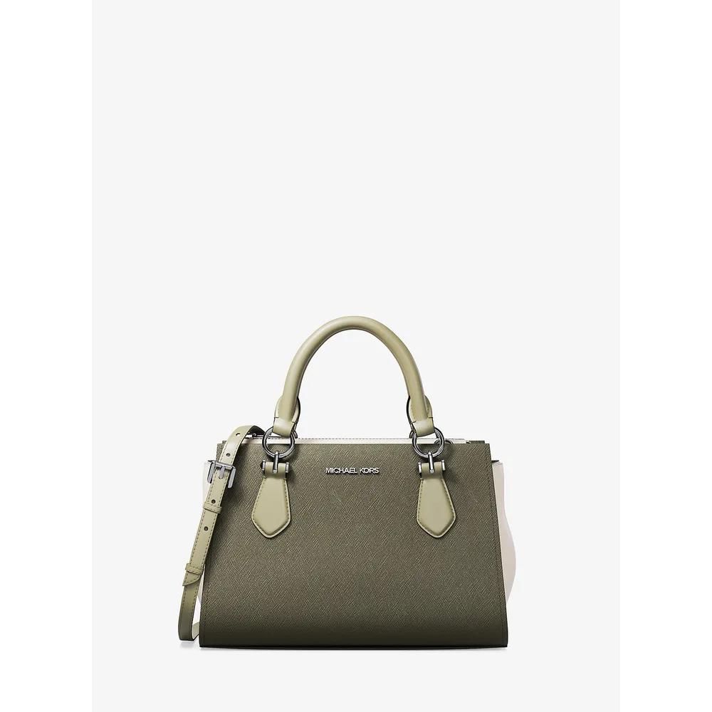 mk785381475_0_webp.webp Michael Kors Bolso bandolera Marilyn de piel saffiano | Aceituna