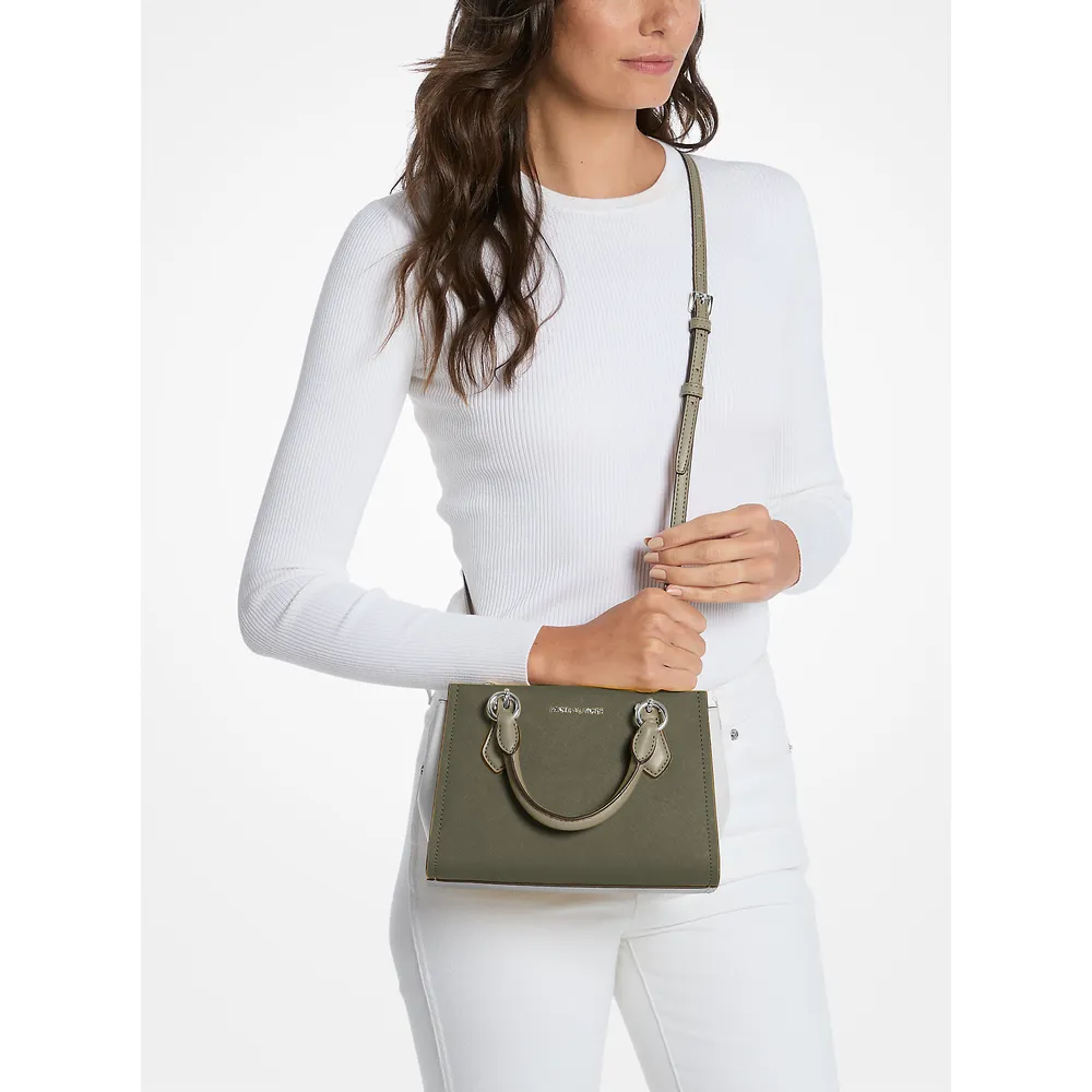 Michael Kors Bolso bandolera Marilyn de piel saffiano | Aceituna