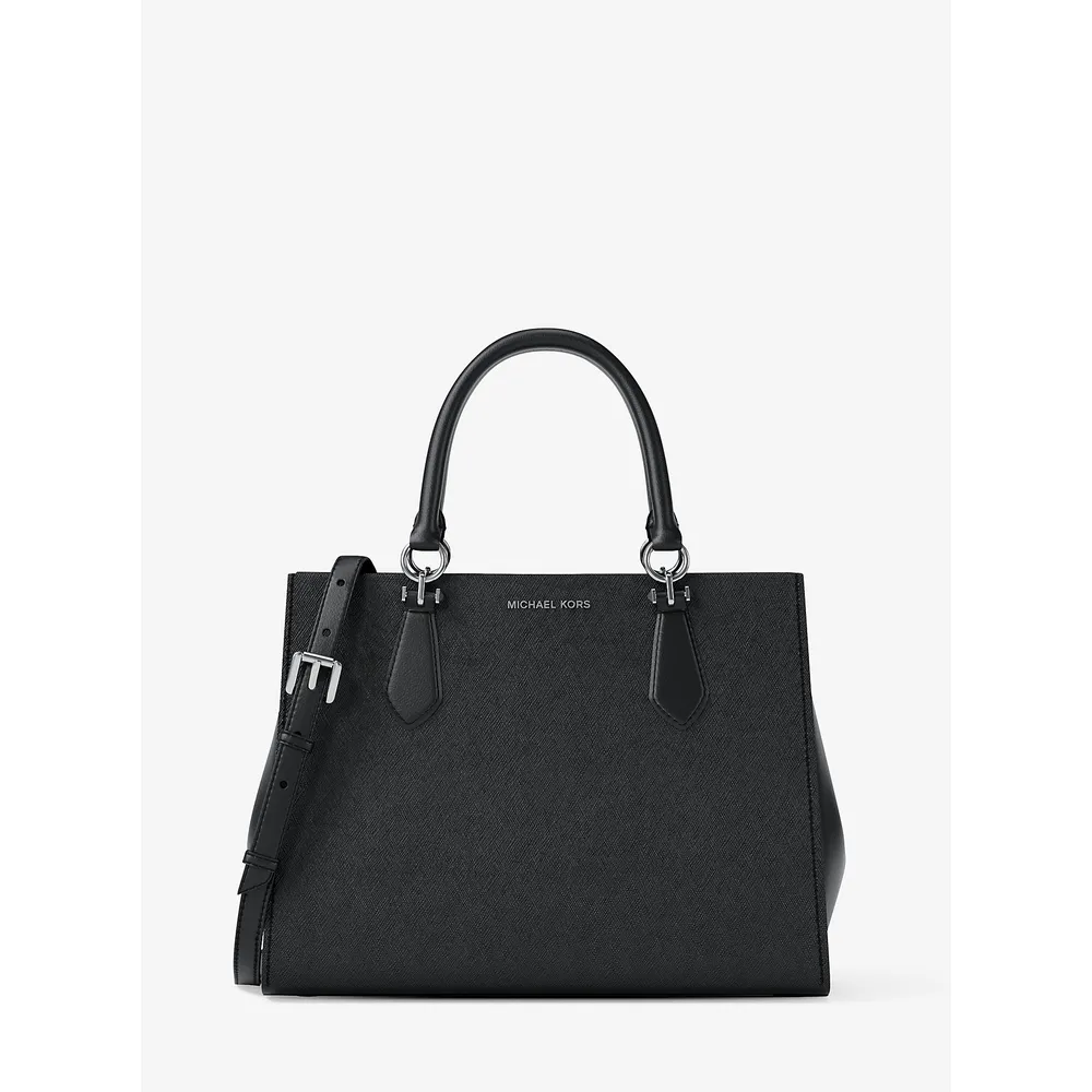 Michael Kors Bolso satchel Bolso de piel saffiano Marilyn | Negro