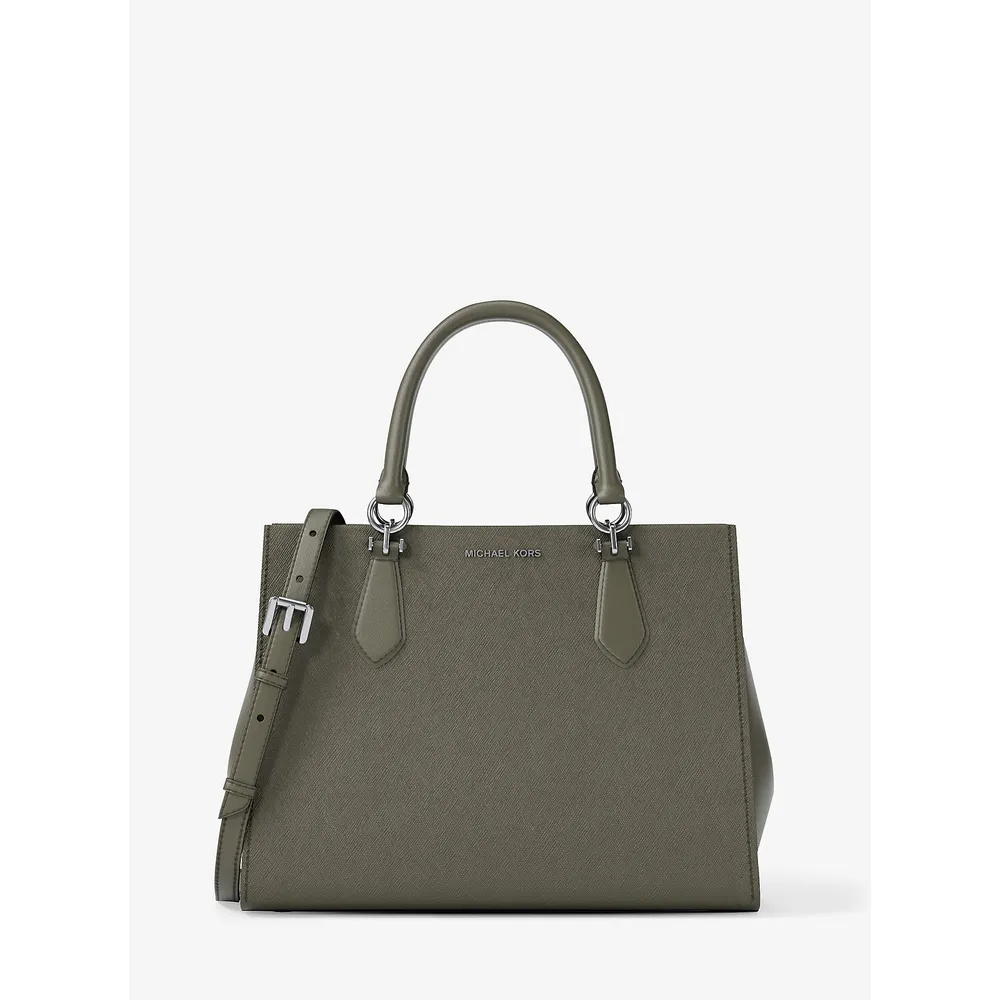 Michael Kors Bolso satchel Bolso de piel saffiano Marilyn | Aceituna