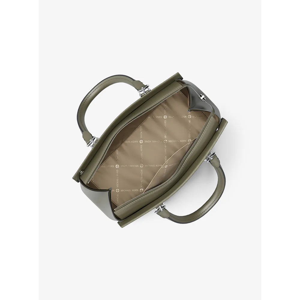 Michael Kors Bolso satchel Bolso de piel saffiano Marilyn | Aceituna