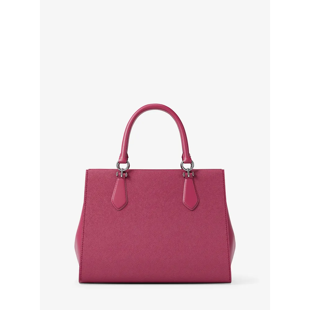 mk785381489_2_webp.webp Michael Kors Bolso satchel Bolso de piel saffiano Marilyn | Dk Raspberry